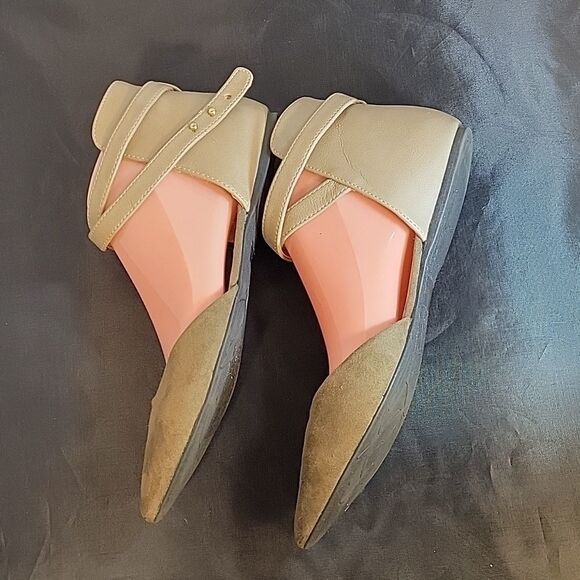 BRAND NEW CHARLOTTE RUSSE POINTED TOE CRISSCROSS STRAP D'ORSAY FLAT SUEDE SHOE - Picture 13 of 15